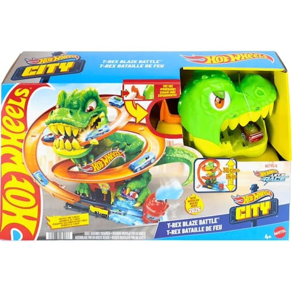 Hot Wheels Pista de Brinquedo T-Rex x Quartel de Bombeiros Mattel