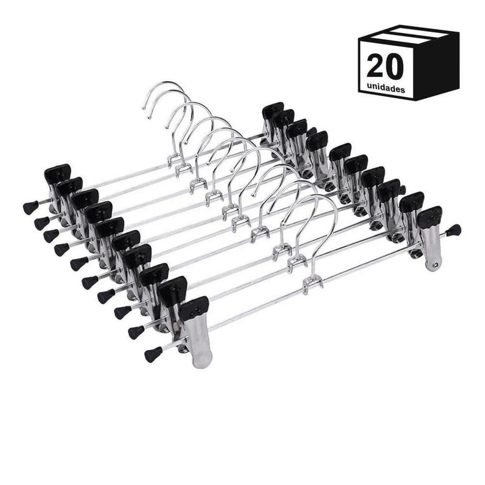 Kit 20 Cabide Presilha-calça, Saia Ou Bermuda Short Casita