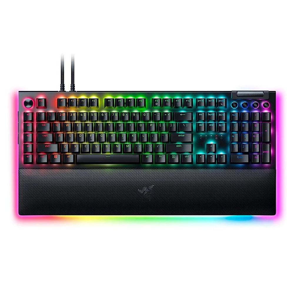 Teclado Mecânico Gamer QWERTY com Iluminação RGB e Teclas Linear