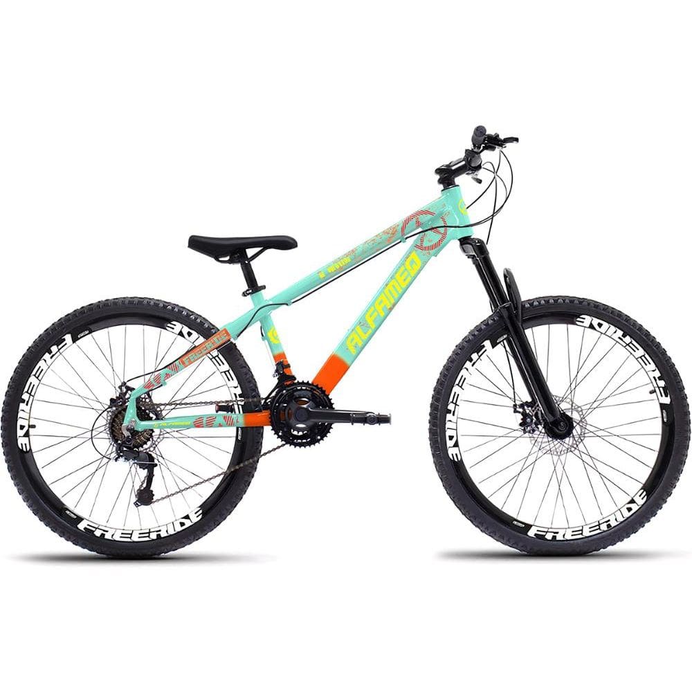 Bicicleta Alfameq Freeride Na Quebrada Aro 26 Freio a Disco 21 Marchas Shimano
