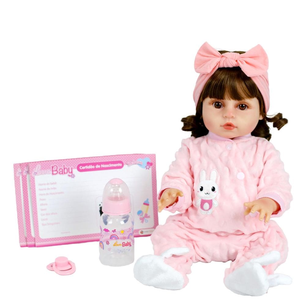 Boneca Bebe Reborn Laura Baby Zoe 48cm 100% Vinil
