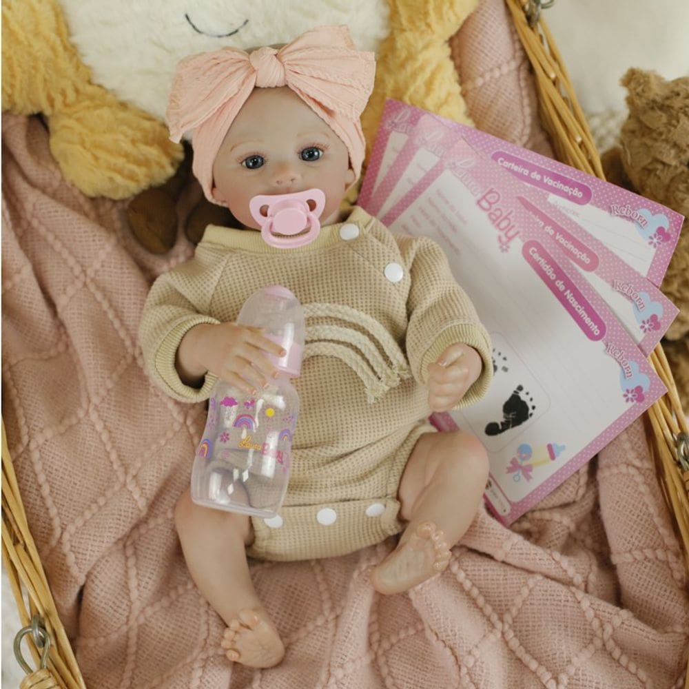 Boneca Bebe Reborn Laura Baby Maitê 48cm 100% Vinil