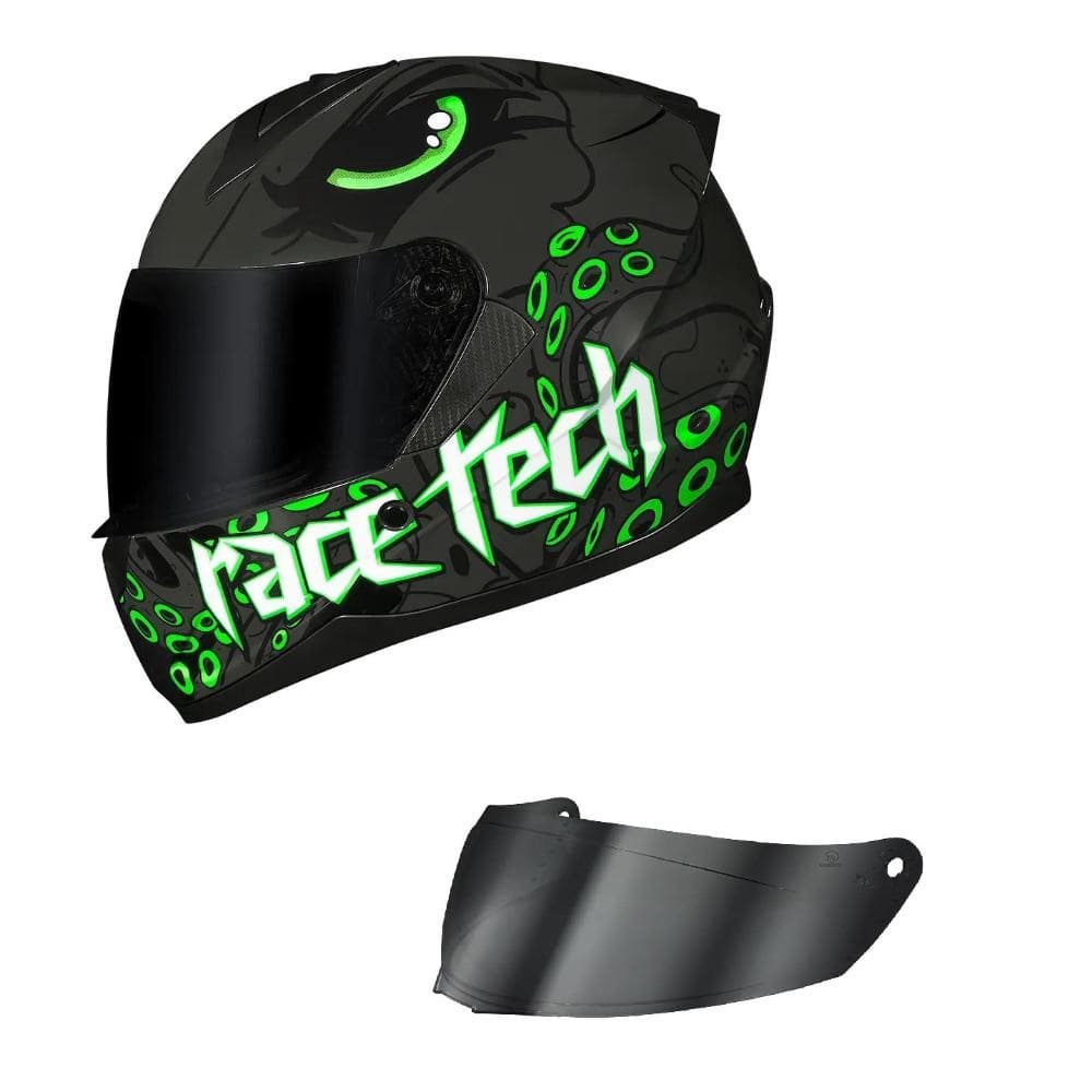 Capacete Race Tech Sector Kraken Titânio Com Viseira Fumê