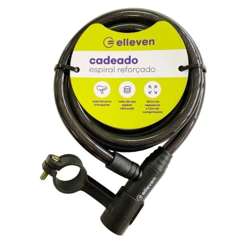 Cadeado Elleven Cabo Aço 1,5mt X 12mm P/ Bike Moto Chaves
