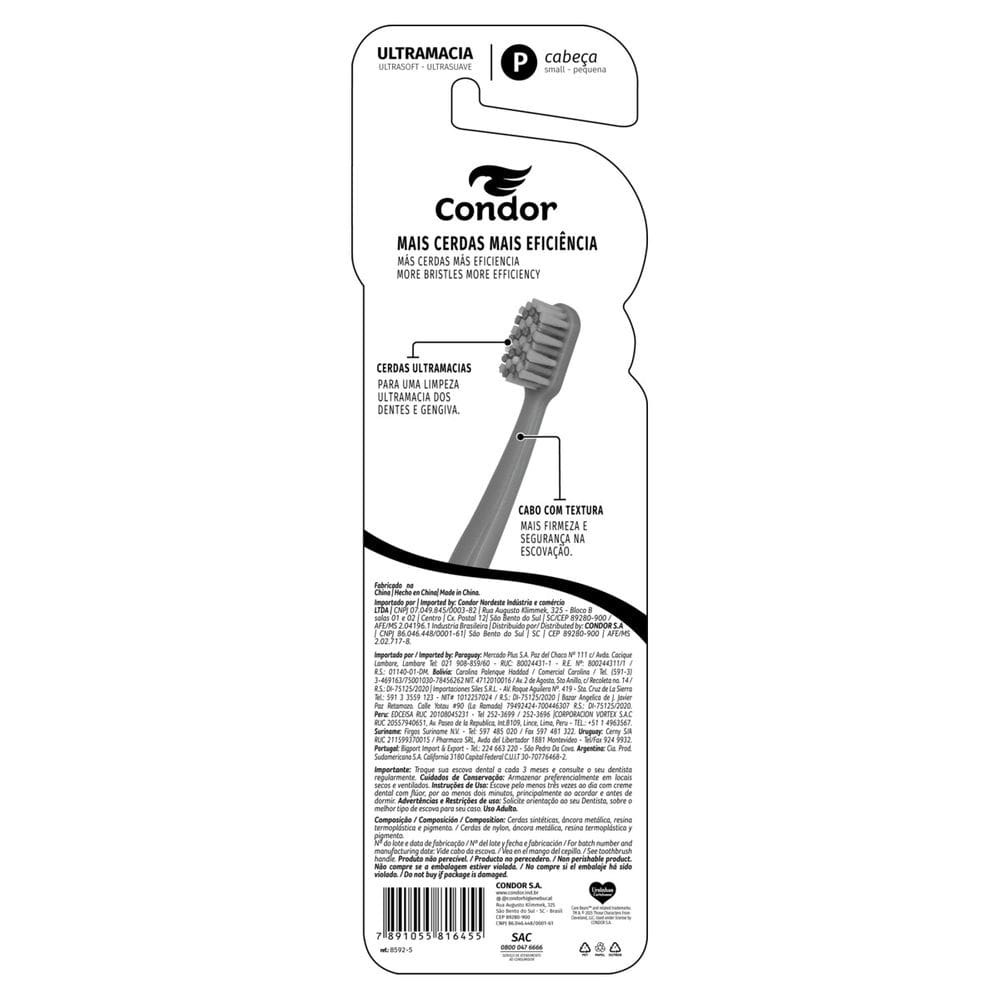 Escova Dental Ultramacia Ursinhos Carinhosos Condor Cabeça