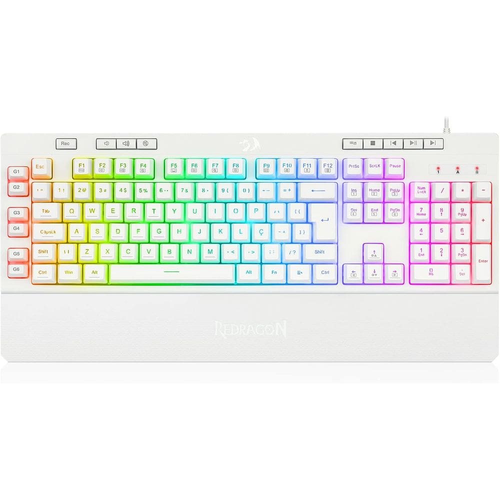 Teclado Gamer Redragon Shiva Lunar White K512w-rgb - Branco