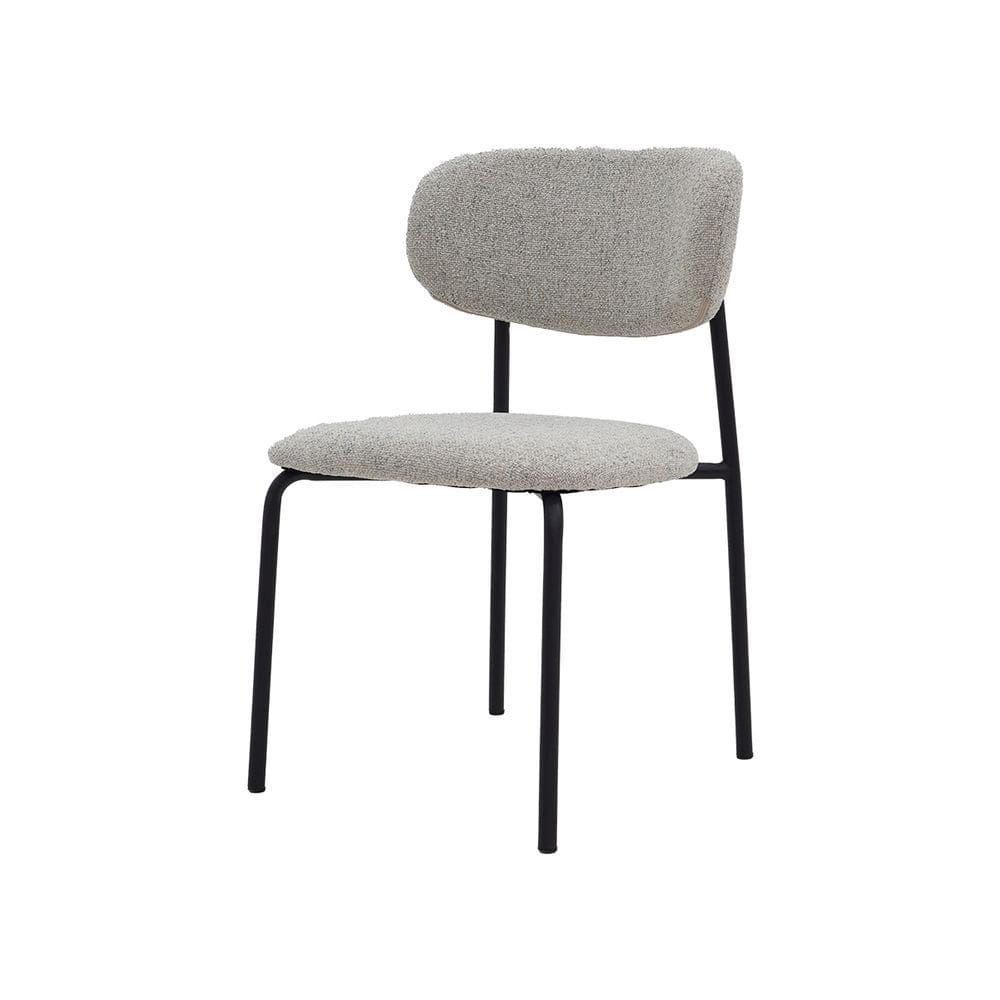 Cadeira de Jantar Manuela Estofada Cinza Base Reforçada em Aço WAW Design