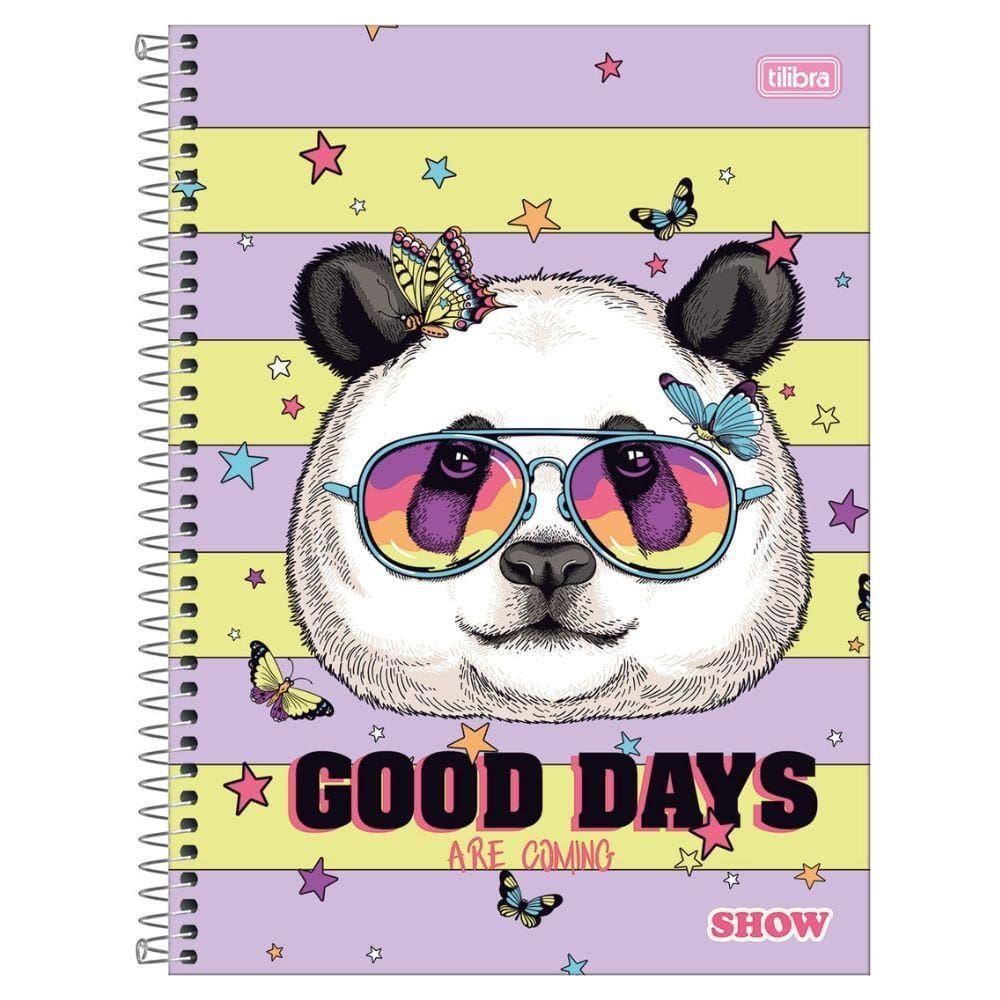 Caderno Espiral Capa Dura Universitário A4 1 Matéria 80 Folhas Feminino Show Tilibra Estampa 3