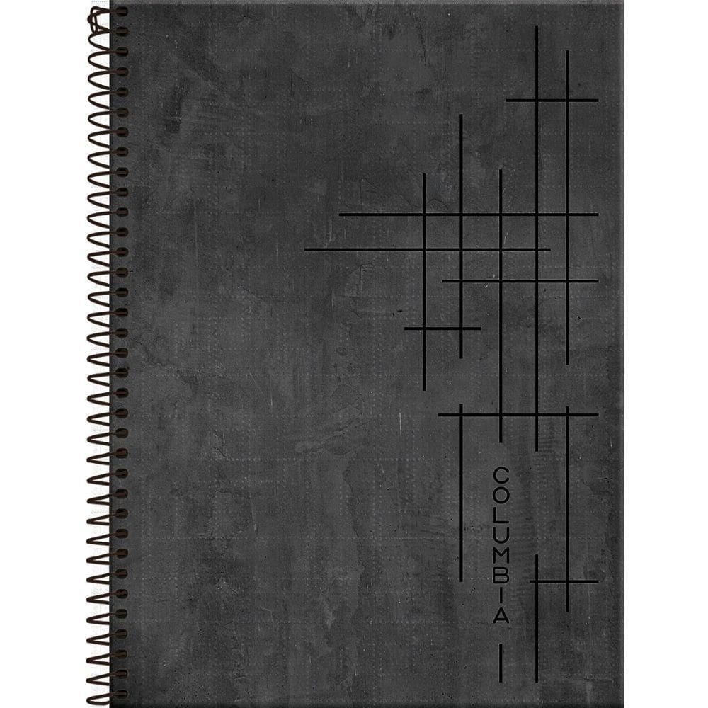 Caderno Espiral Capa Dura Universitário 10 Matérias Columbia 80 Folhas Foroni Preto
