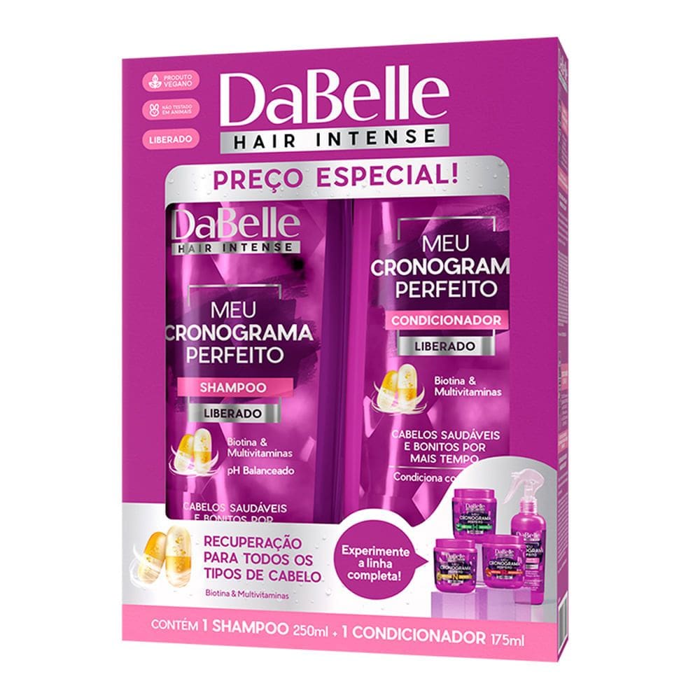Kit DaBelle Meu Cronograma Perfeito Shampoo 250ml e Condicionador 175ml