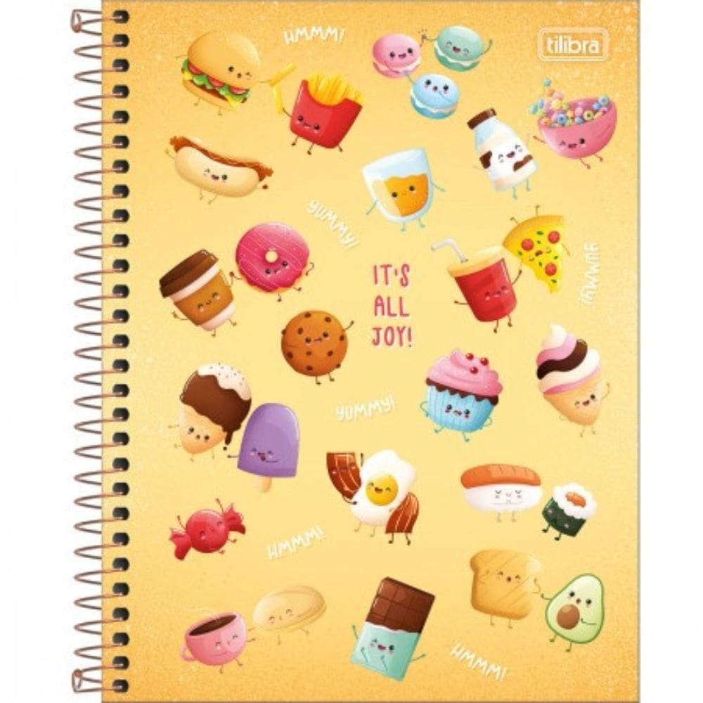 Caderno Espiral Capa Dura Universitário 1 Matéria Taste 80 Folhas Tilibra Amarelo