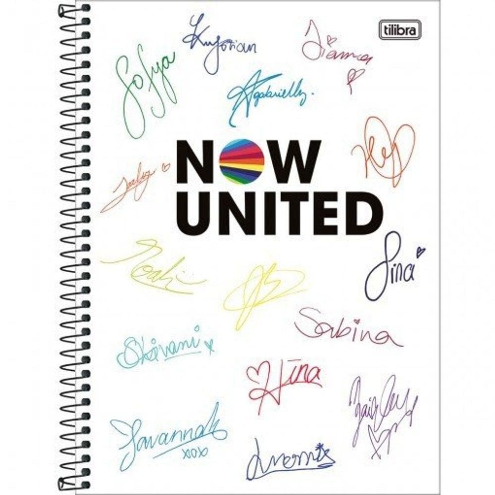 Caderno Espiral Capa Dura Universitário 10 Matérias Now United 160 Folhas Now United 3
