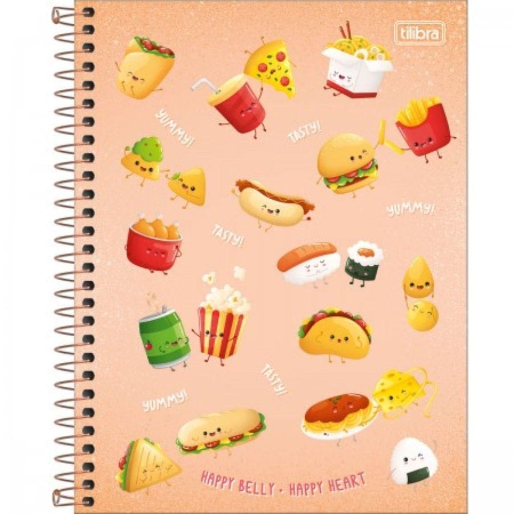 Caderno Espiral Capa Dura Universitário 1 Matéria Taste 80 Folhas Tilibra Laranja