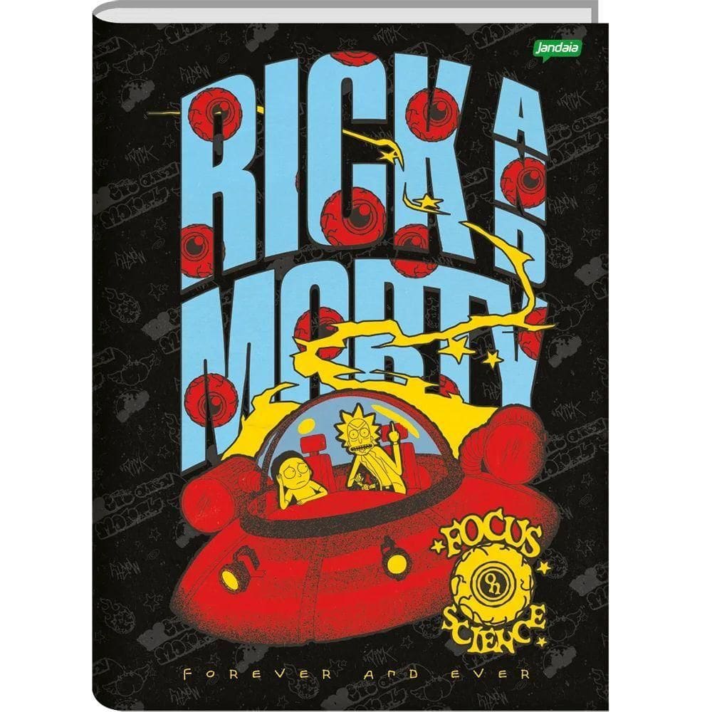 Caderno Brochura Universitário Capa Dura 80f Rick And Morty Jandaia Estampa 2
