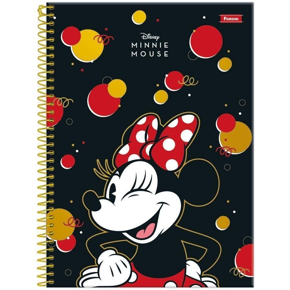 Caderno Espiral Capa Dura Universitário 1 Matéria Disney Minnie Mouse 80 Folhas Foroni Estampa 1