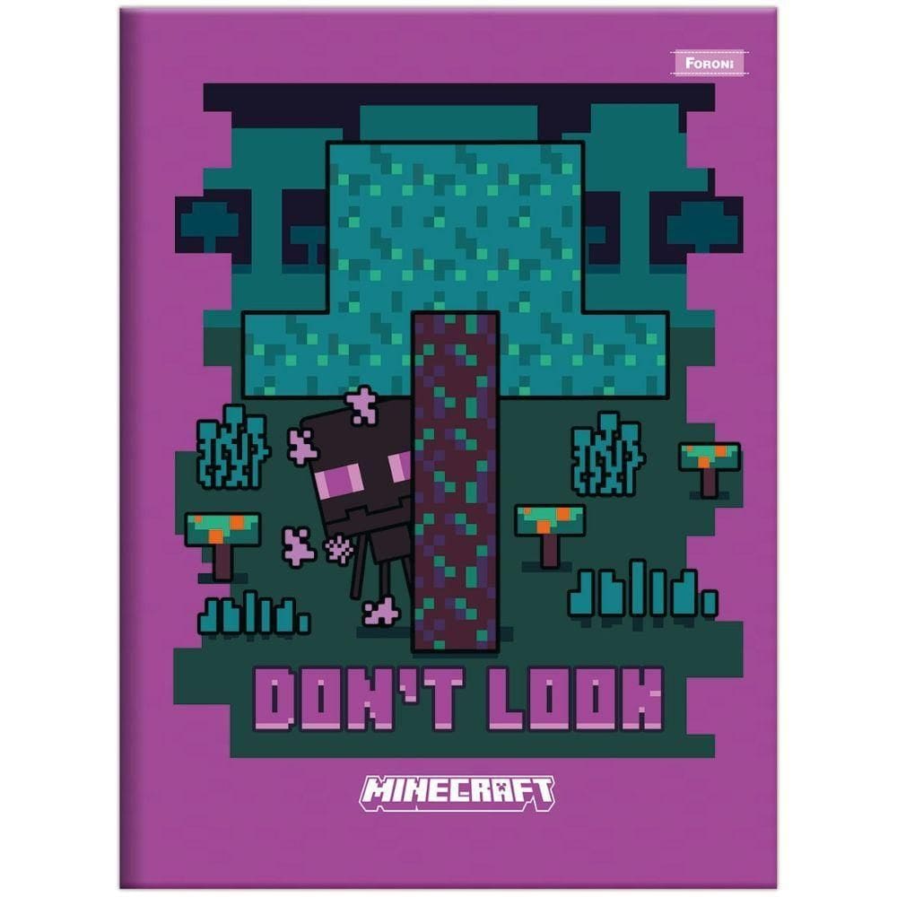 Caderno Brochura Capa Dura Universitário Minecraft 80 Folhas Foroni Estampa 8