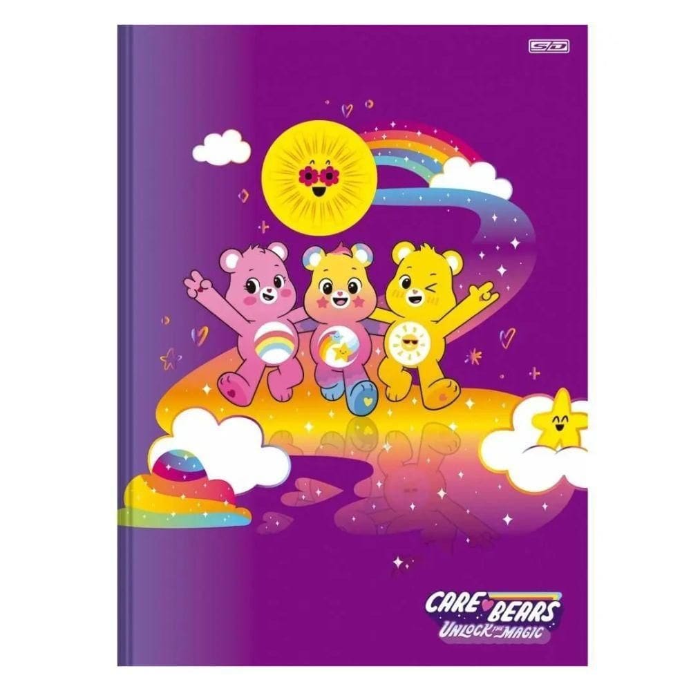 Caderno Brochura Universitário A4 1 Matéria 80 Folhas Capa Dura Care Bears Sd Estampa 1