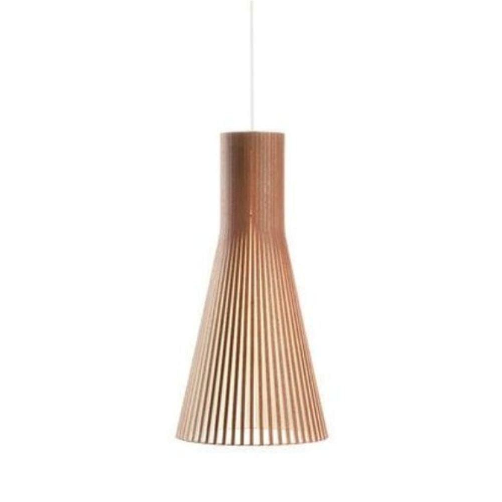 Luminária Teto Tipo Pendente Funil Mdf - Completa Cor: Mdf Cru