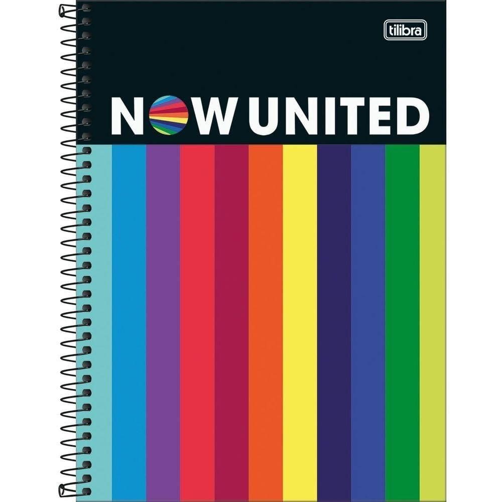 Caderno Espiral Capa Dura Universitário 10 Matérias Now United 160 Folhas Now United 2