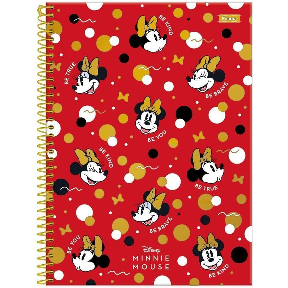 Caderno Espiral Capa Dura Universitário 1 Matéria Disney Minnie Mouse 80 Folhas Foroni Estampa 2