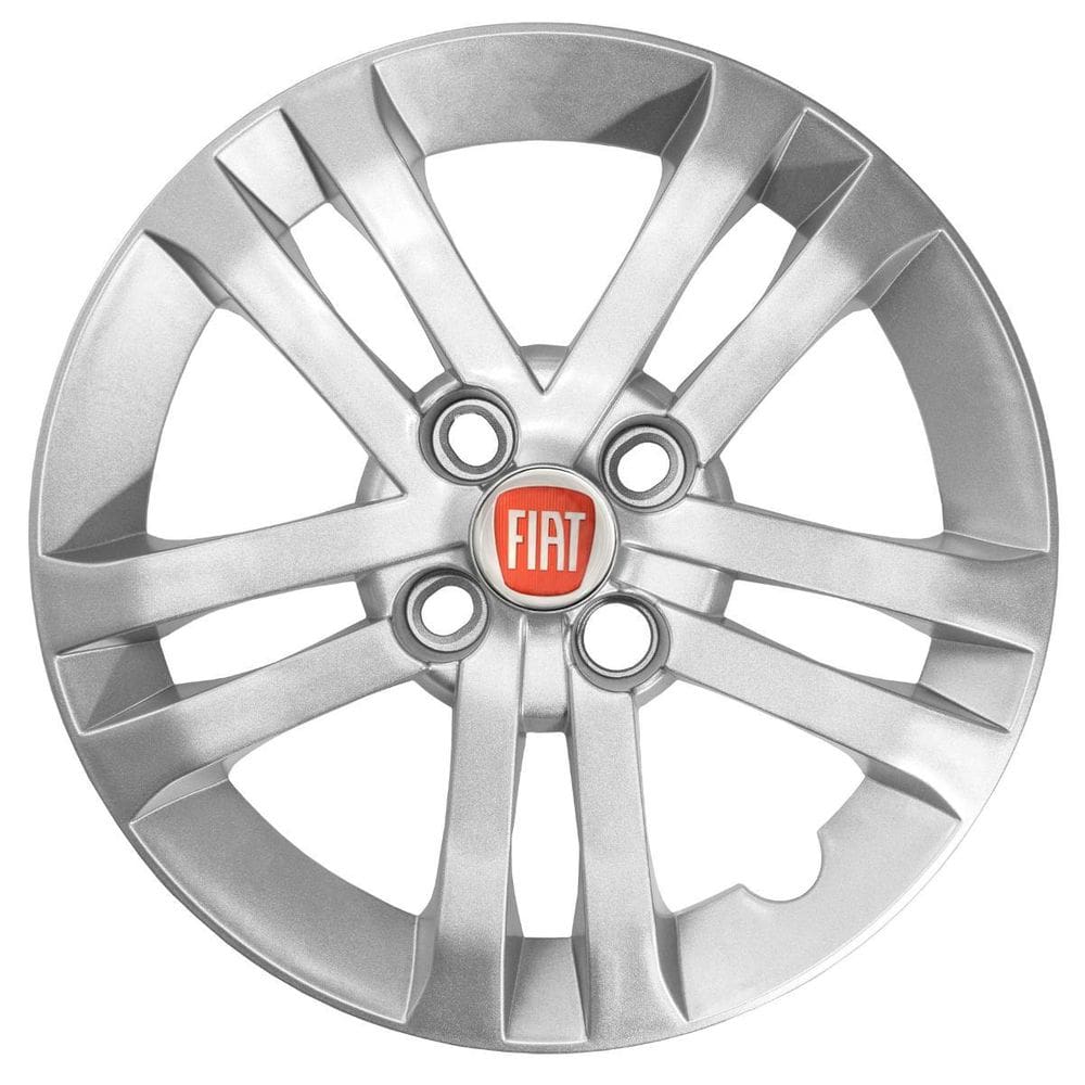 Jogo 4 Calotas Aro 14 Fiat Argo 2021 Prata Com Emblema