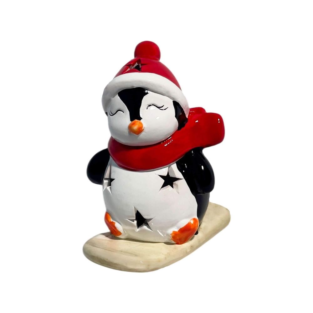 Pinguim Na Prancha Decoração Luminária Luzes Led