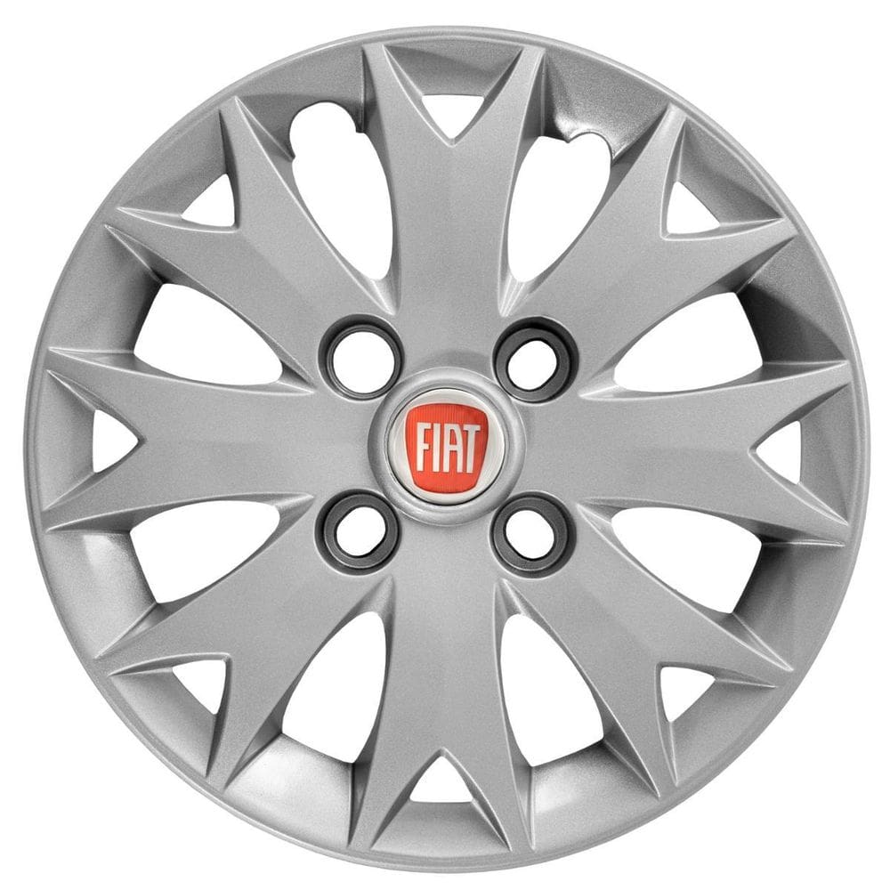 Jogo 4 Calota Aro 13 Fiat Palio Fire Economy Flex 2014 Prata