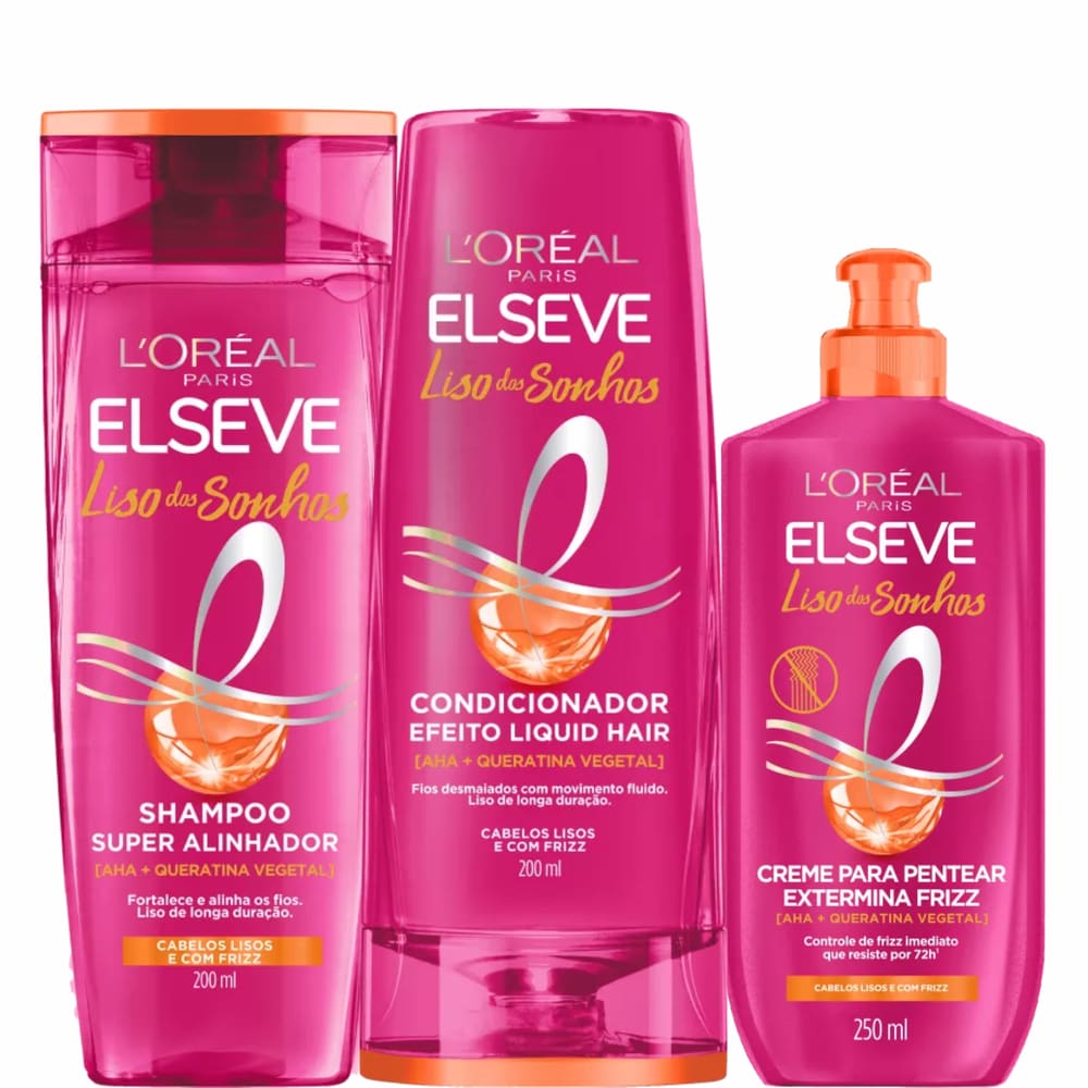 Kit Shampoo e Condicionador Elseve Liso dos Sonhos Botox + Creme para Pentear