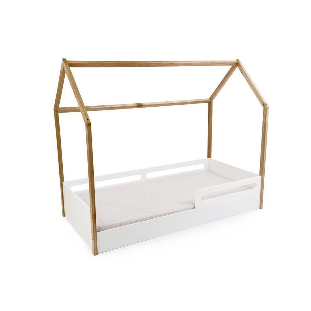Cama para Quarto Infantil com Casinha Tivoli Branco/Mel