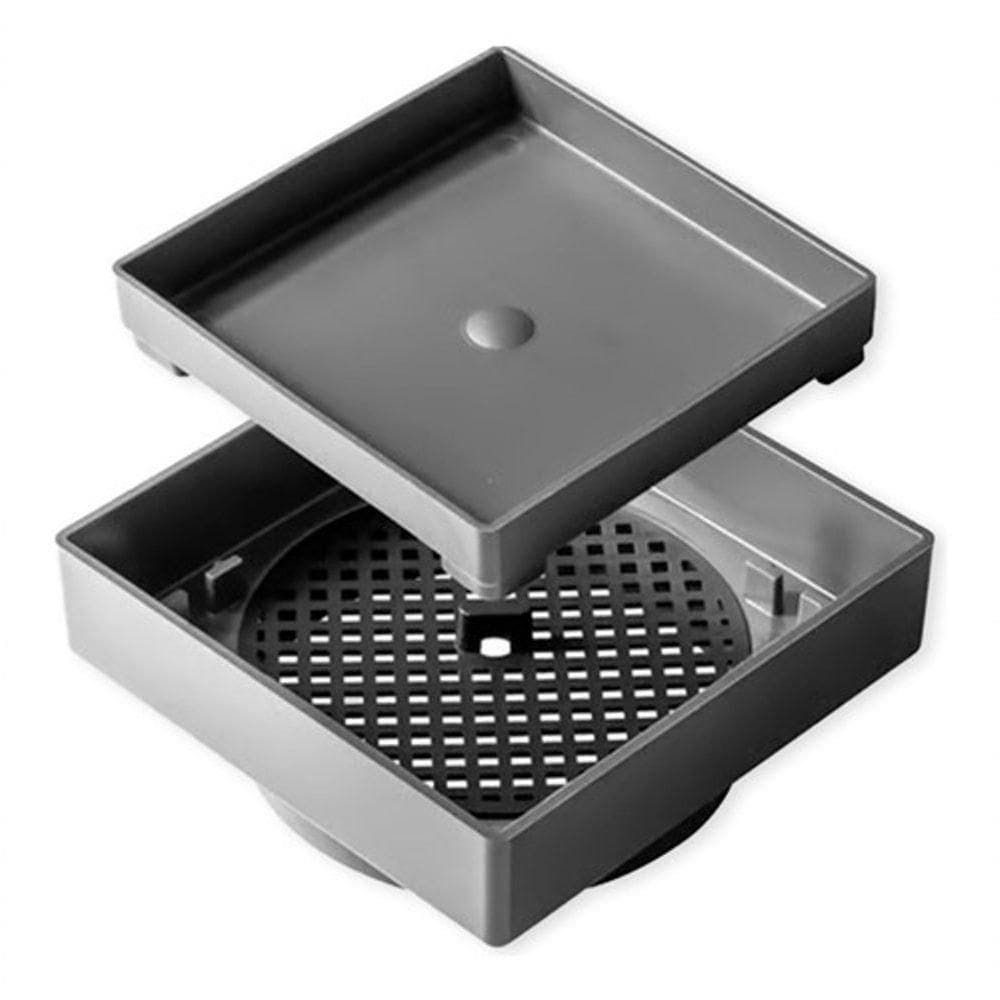 Ralo 10x10 Oculto Seca Piso-porcelanato Inteligente Cinza
