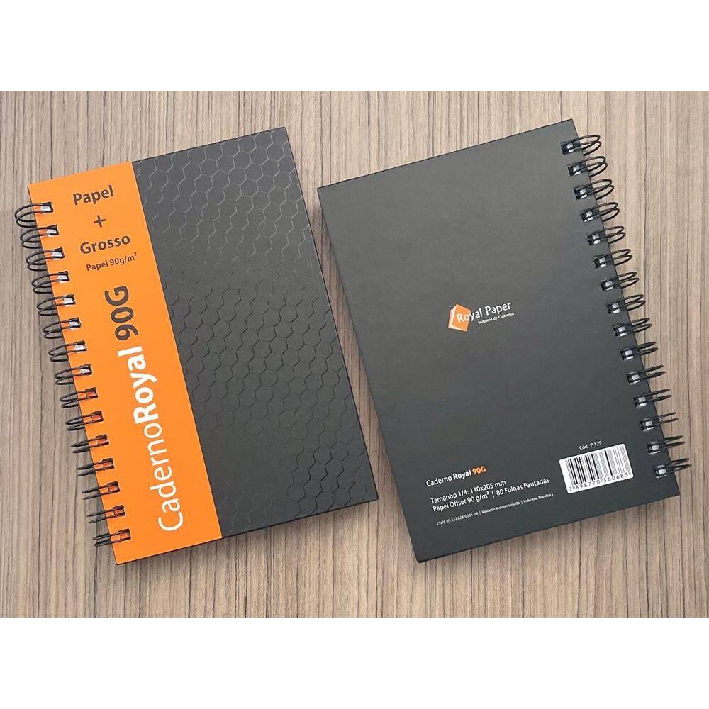 Caderno Royal 90grs 80fls Pautado - 1/4 14 Cm X 20,5 Cm - Royal Paper