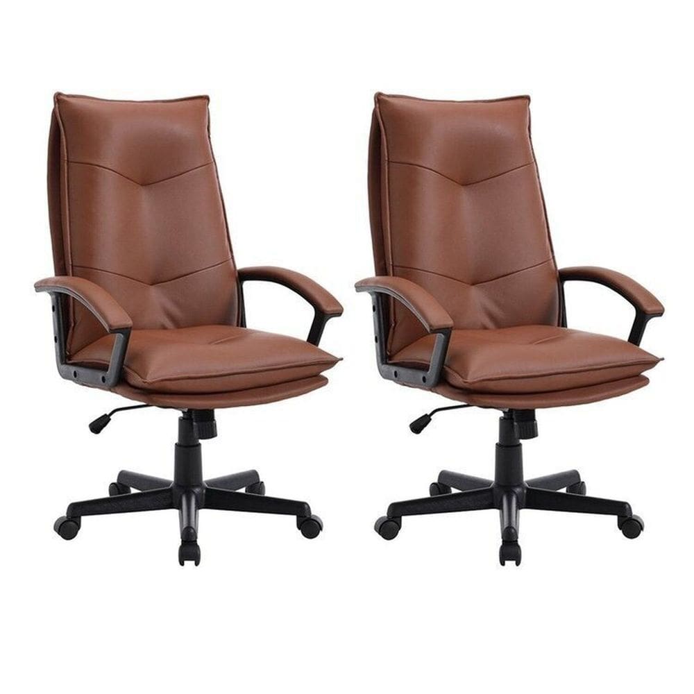 Kit 2 Cadeiras para Escritório Denver Courino Marrom