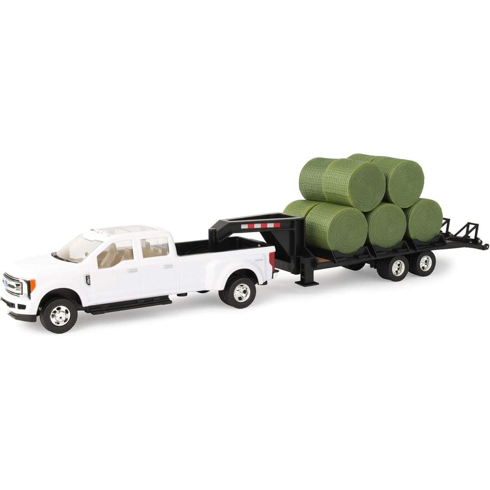 Miniatura Pick Up Ford F-350 Com Trailer e Fenos 1/32 ERTL