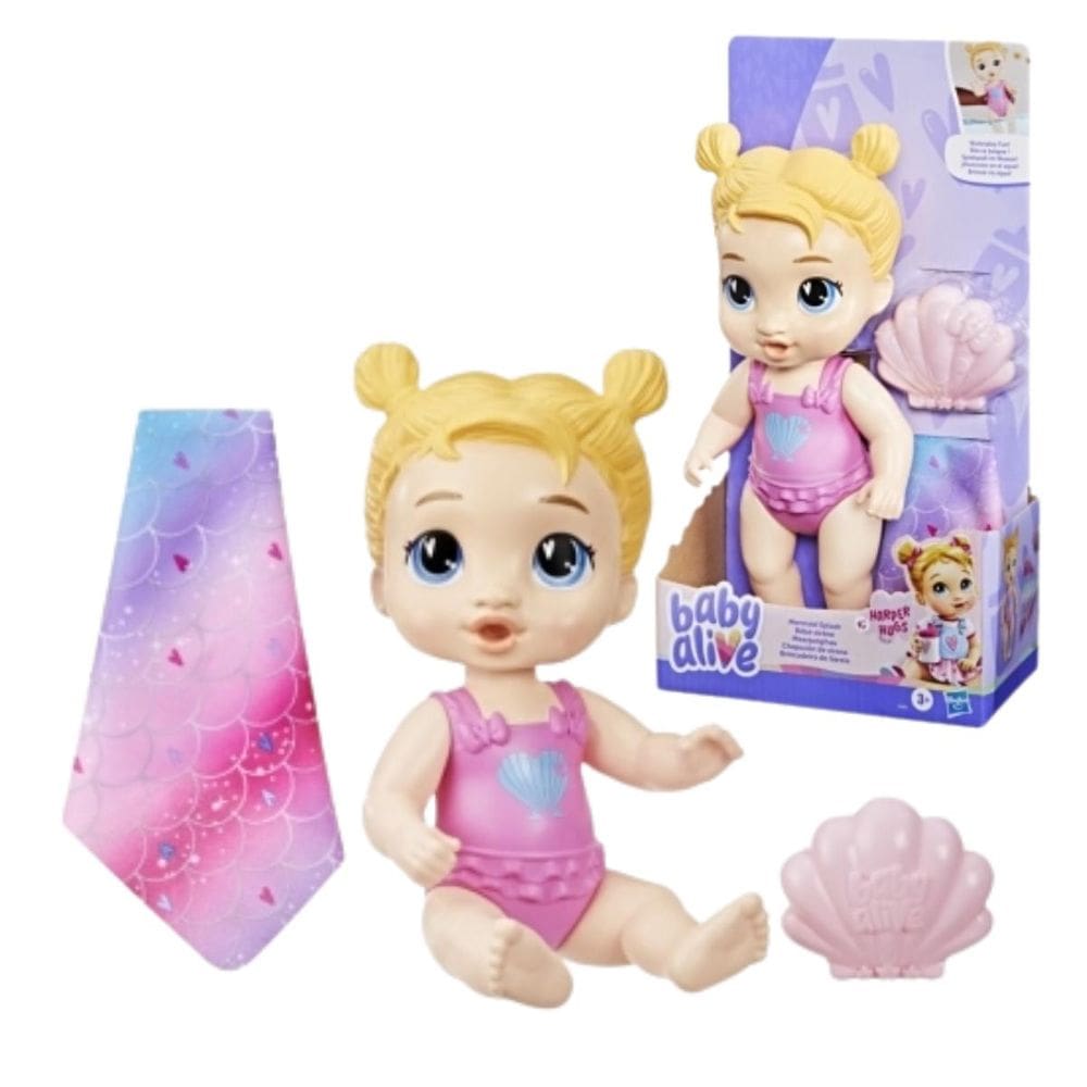 Boneca Baby Alive Brincando De Sereia Harper Hugs Loira