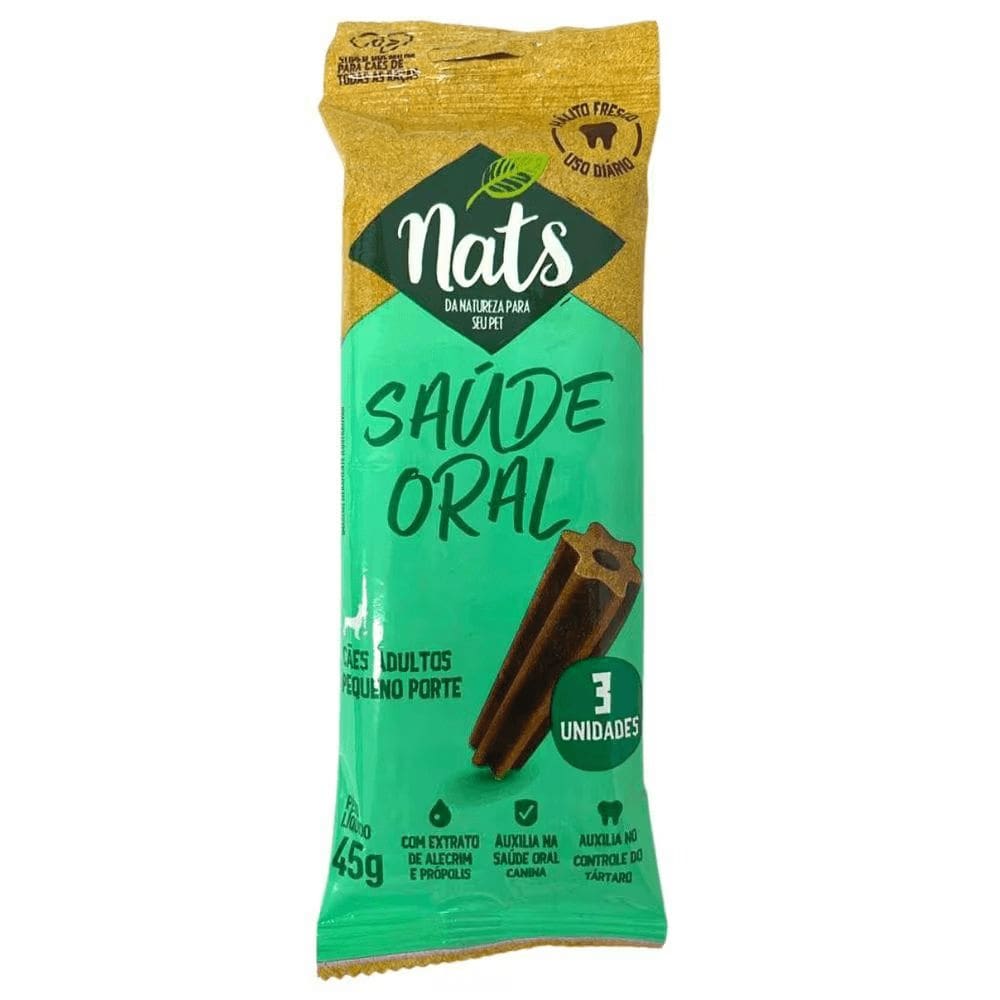 Petisco Nats Saúde Oral Dental Cães Pequeno Porte 45g