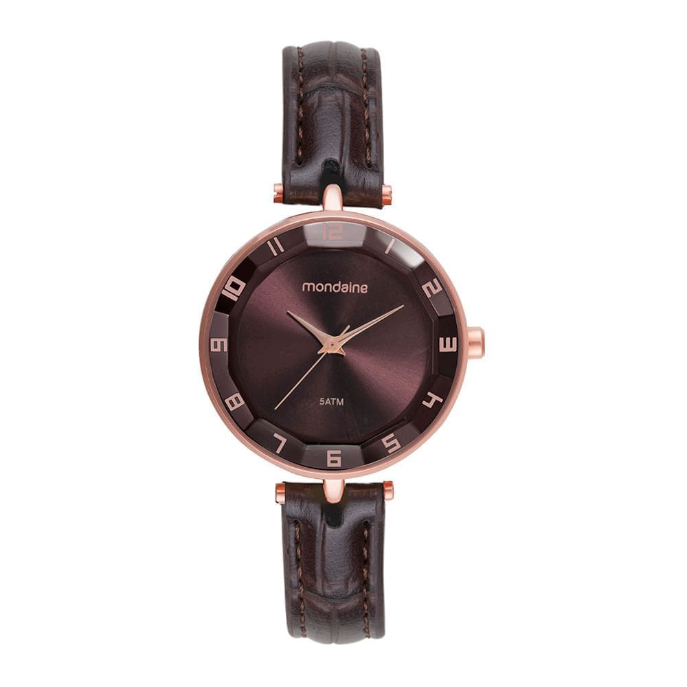 Relógio MONDAINE feminino analógico couro vinho 32912LPMVRH2