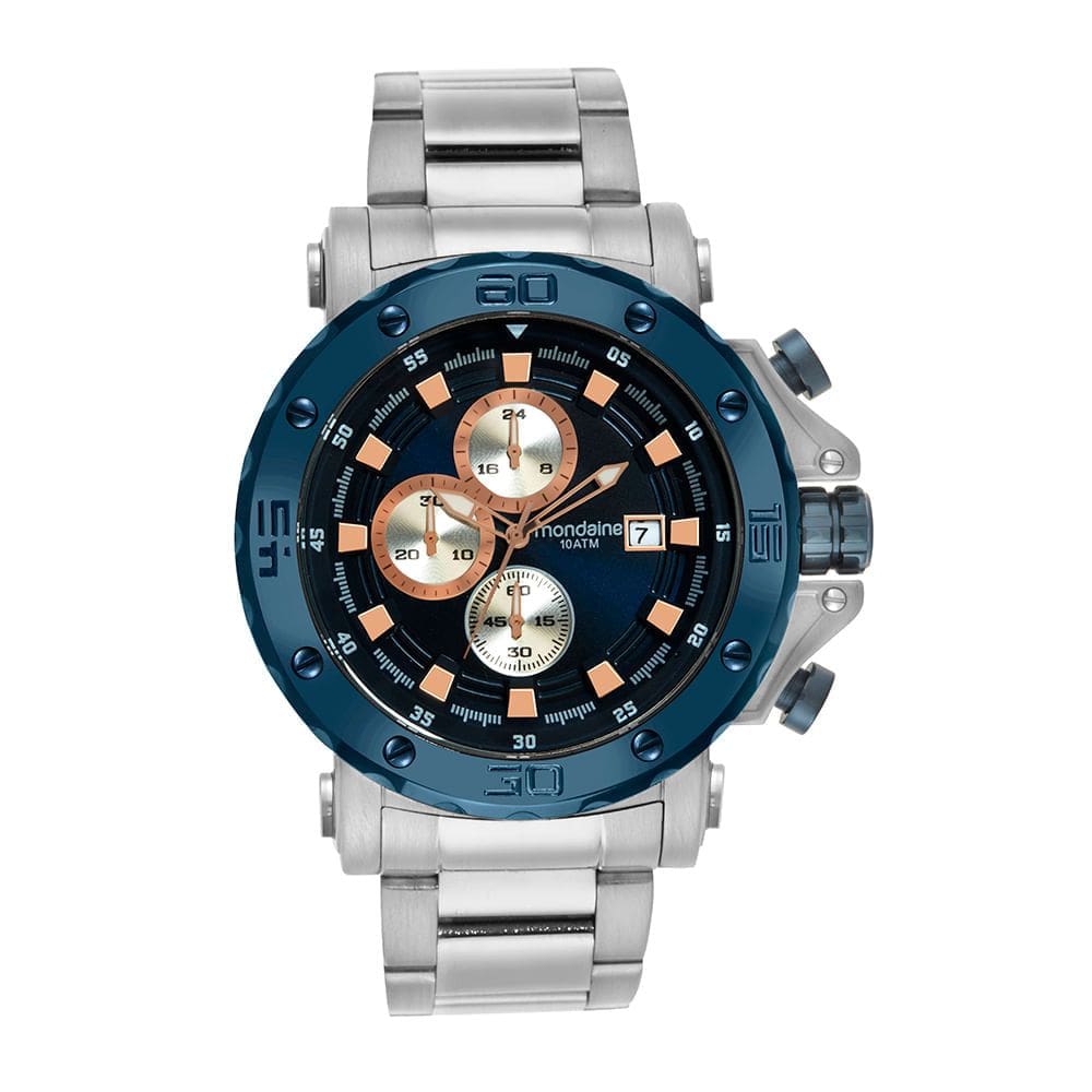 Relógio MONDAINE masculino cronógrafo azul 99755GPMVOS3