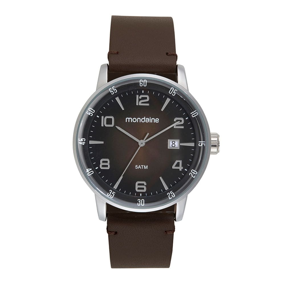 Relógio MONDAINE masculino analógico couro marrom 32786G0MVNH2