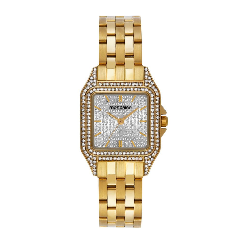 Relógio MONDAINE feminino analógico dourado 32825LPMVDE1