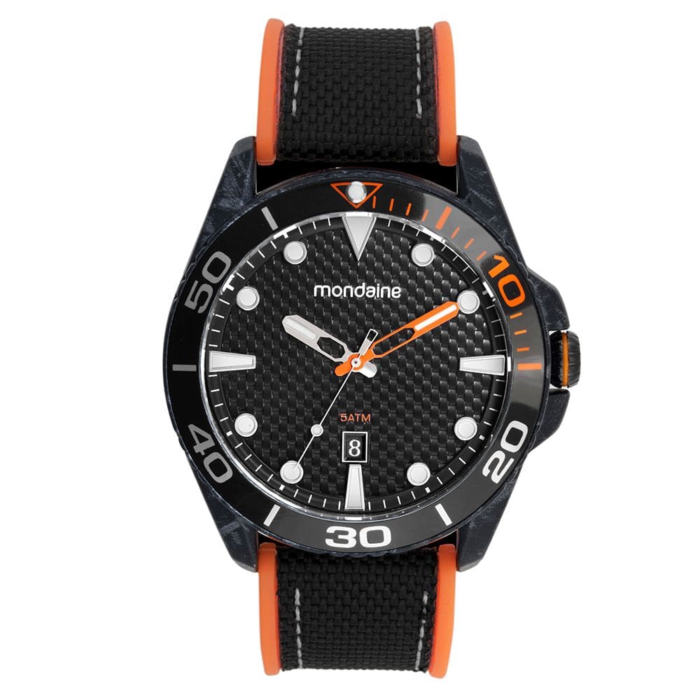 Relógio MONDAINE masculino analógico laranja 32884GPMVKI1