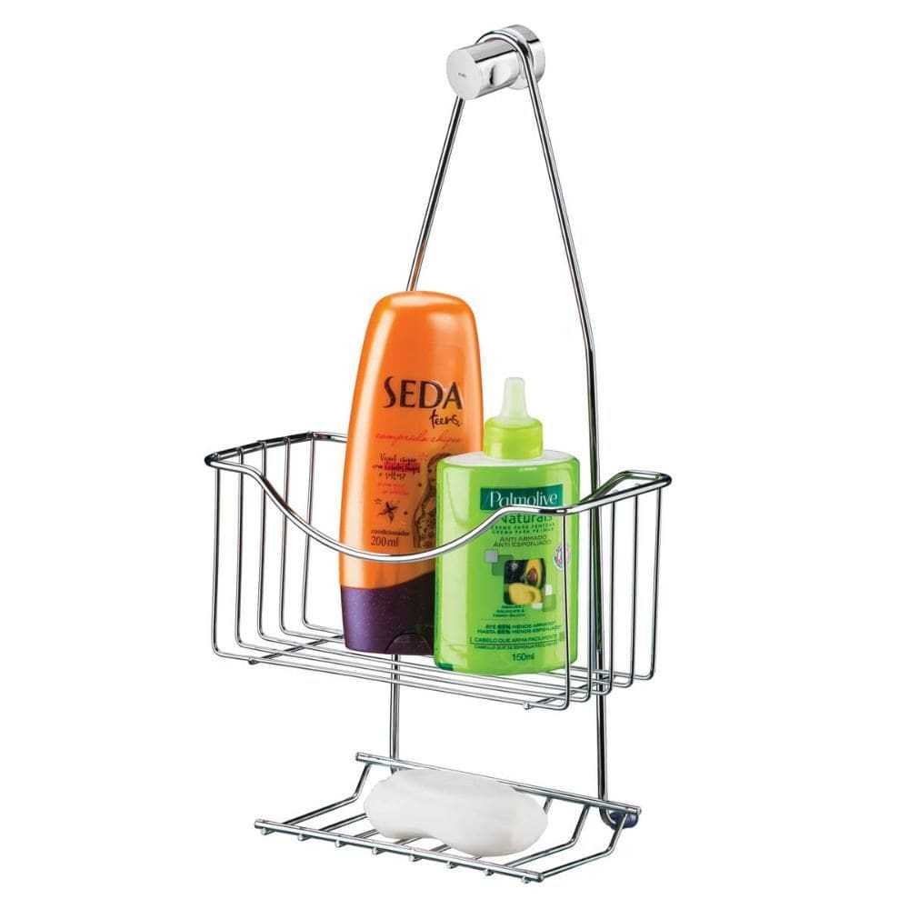 Porta Shampoo com Saboneteira de Registro Aço Cromado Utimil