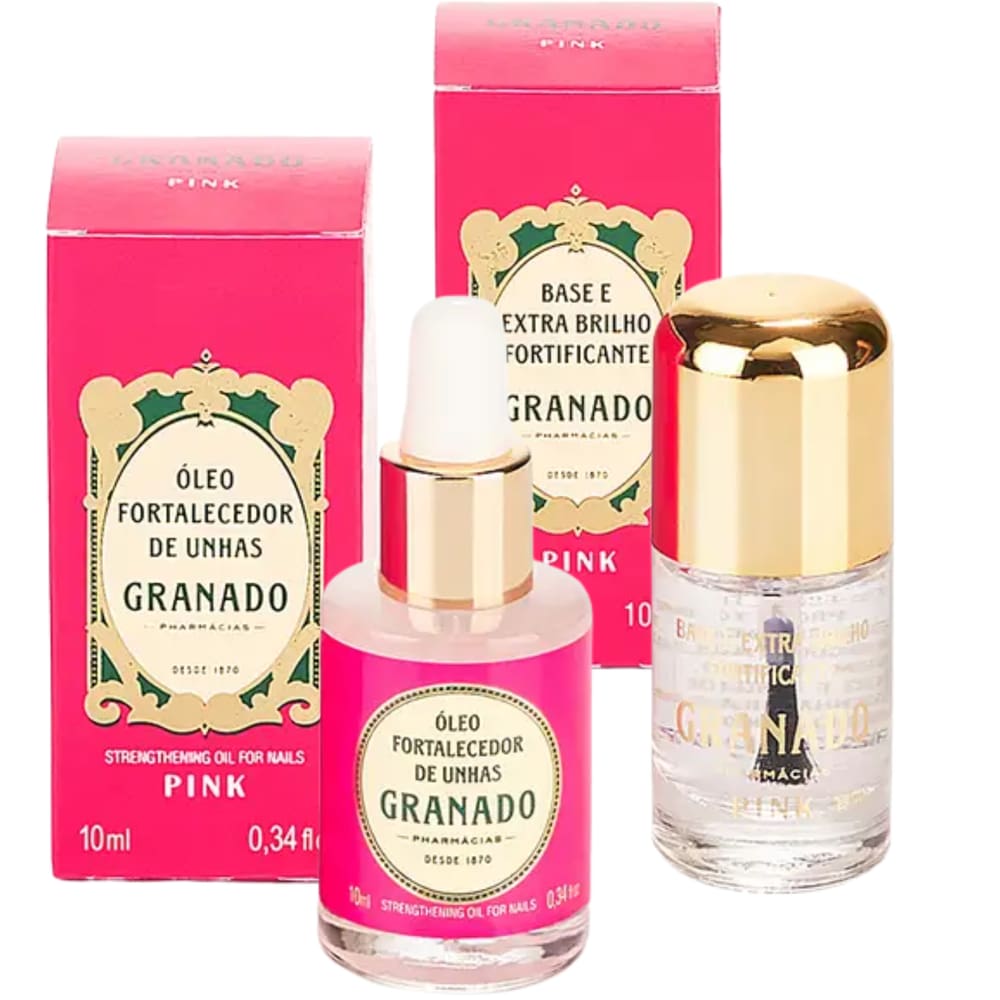 Kit Base Extra Brilho + Óleo Fortalecedor Granado Pink