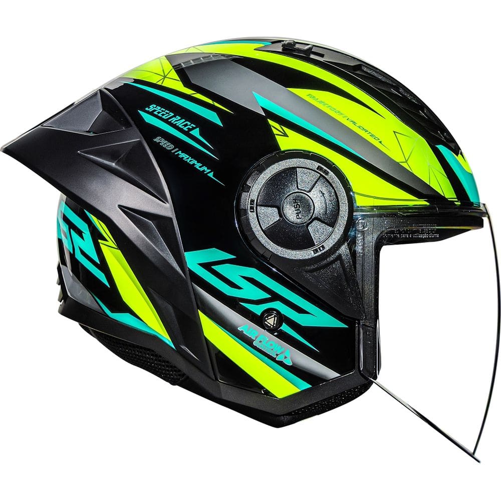 Capacete LS2 Of616 S Airflow Il Draze Preto e Amarelo