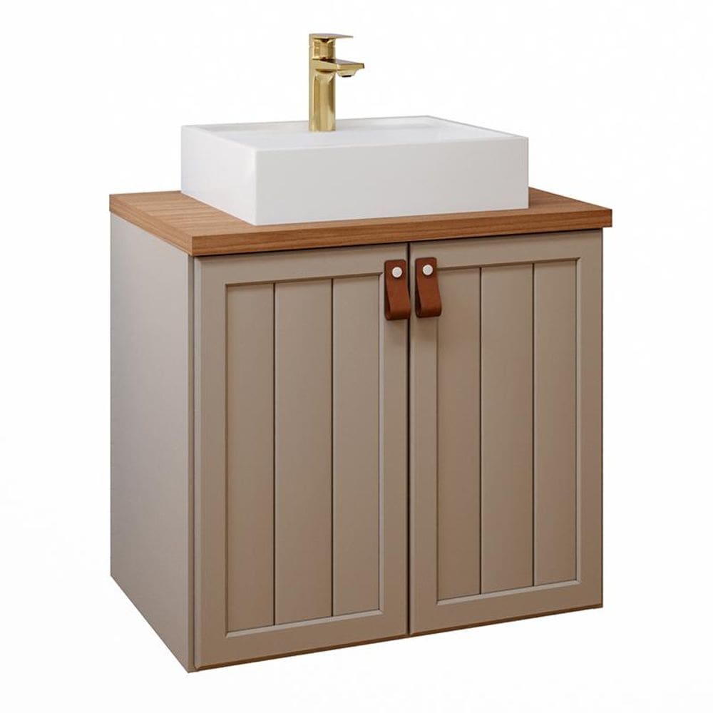 Gabinete de Banheiro Alure com Cuba 60cm Cappuccino/Freijo - MGM