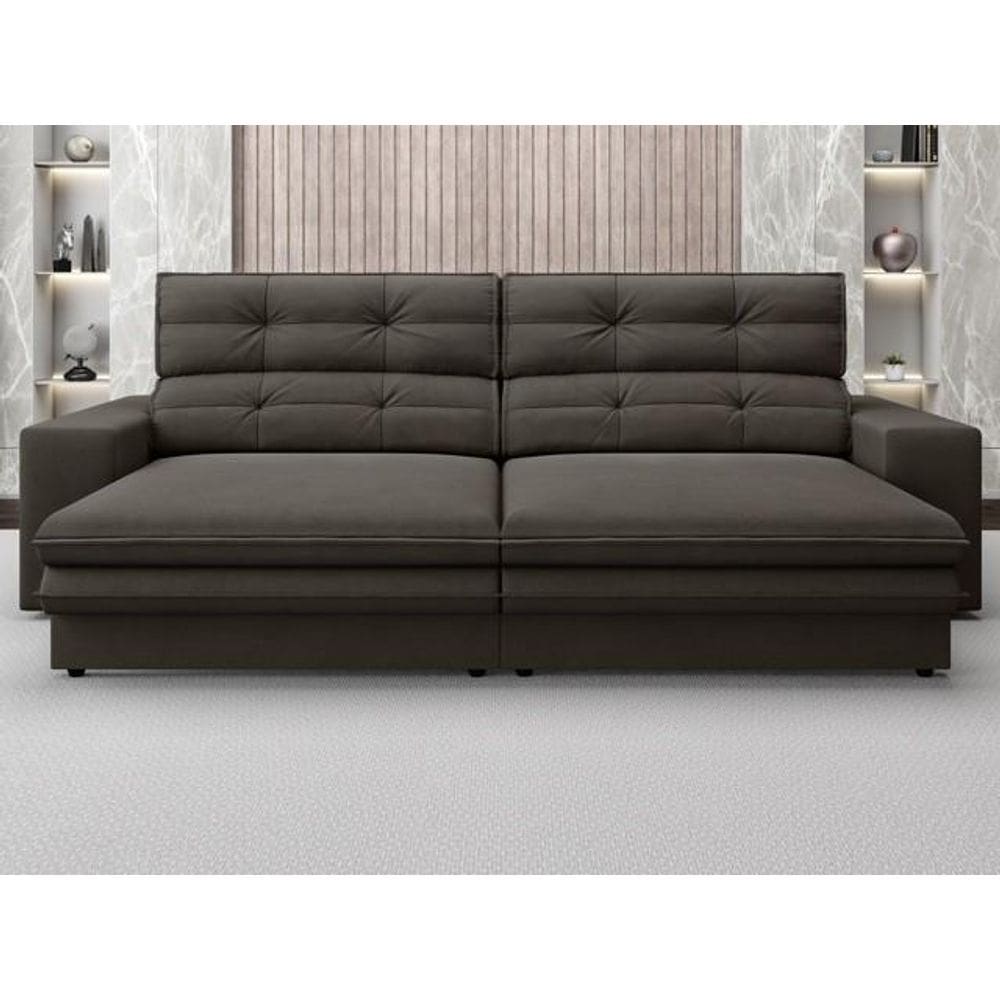 Sofá Pegasus 2,50m Assento Retrátil e Reclinável Velosuede - NETSOFAS