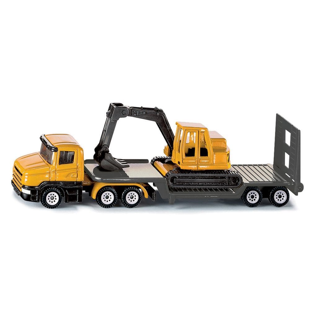 Miniatura 1/87 Caminhão Plataforma e Escavadeira Hidráulica