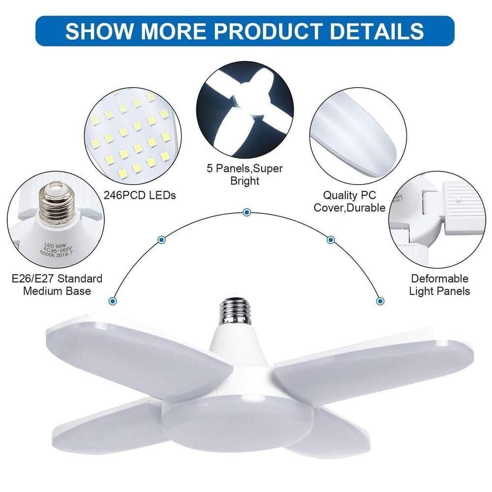 Lâmpada Led E27 Flor 28W Dobrável Branca Fria 6500K 110V