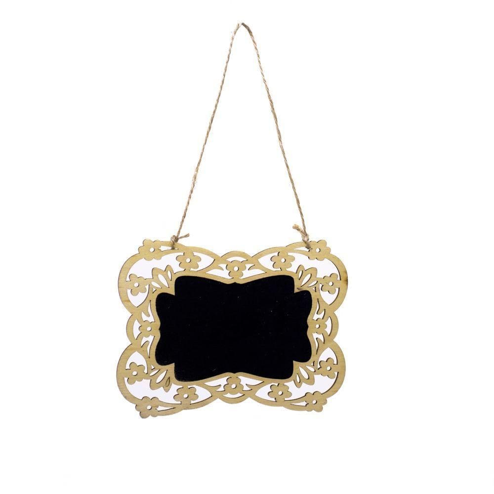 Placa Lousa De Madeira Flor P/ Pendurar 11x15x1 Cm