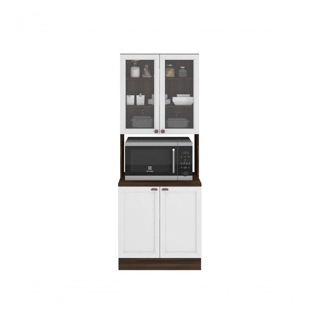 Paneleiro Duplo Para Forno/Micro-Ondas Nogueira/Branco