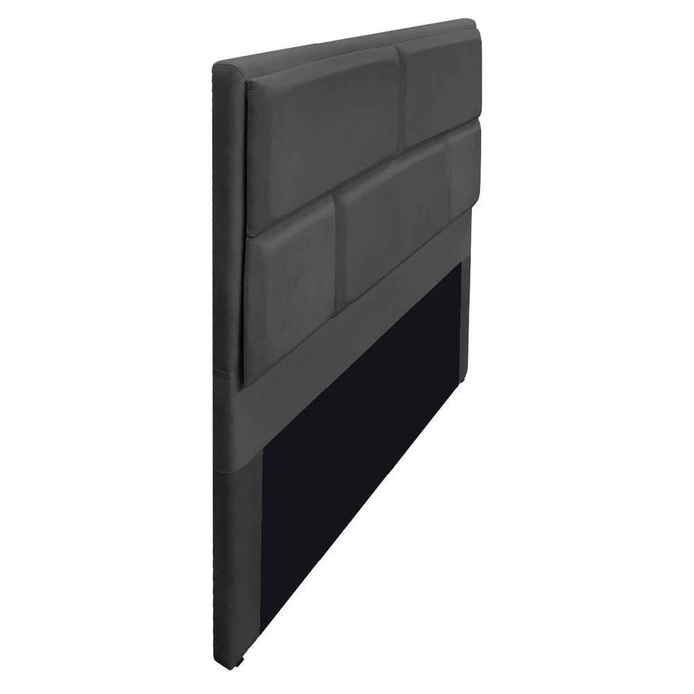 Cabeceira Casal Brick 140 Cm Cama Box Linho Cinza Escuro